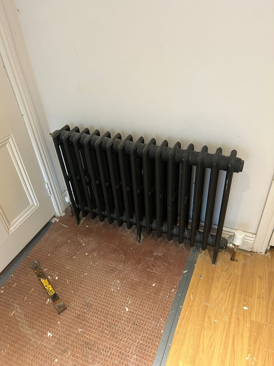 New radiator replacing old